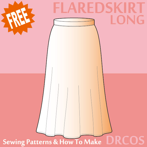 Long Flared Skirt Sewing Patterns DRCOS Patterns How To Make