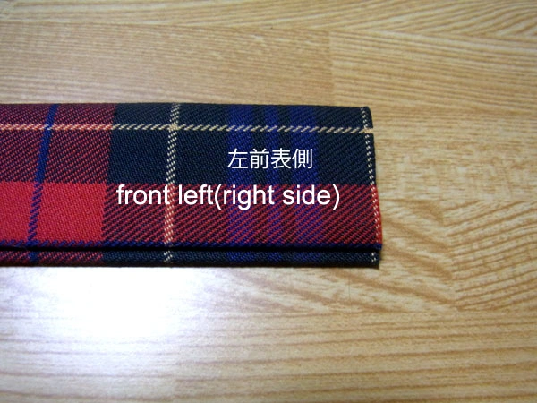 Belt cloth left front part ready for stitching