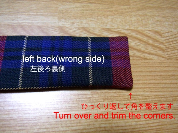 Turned over belt showing left back with extension part