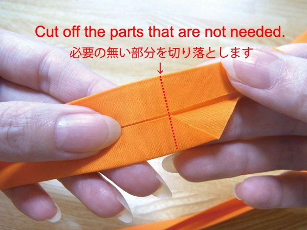 Cut off the unnecessary part of the bias tape
