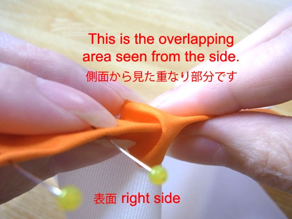 Adjust slack while overlapping the bias tape