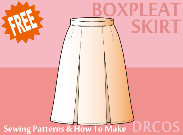 Box pleat skirt free sewing patterns & how to make