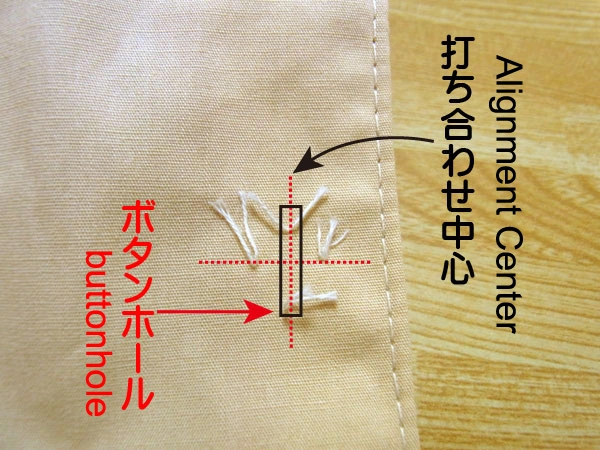 Vertical buttonholes on a shirt
