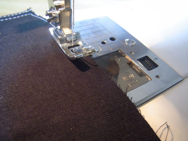 Collar after topstitching