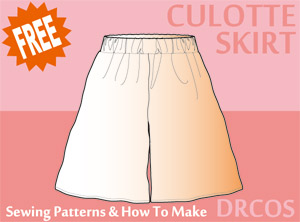 Culotte Skirt Sewing Patterns Cosplay Costumes how to make Free Where to buy