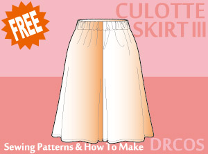 Culotte Skirt 3(long) Sewing Patterns Cosplay Costumes how to make Free Where to buy
