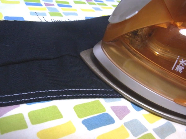 Collar stand after turning right side out