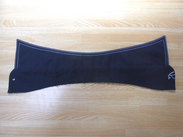 Collar stand shaped neatly after turning
