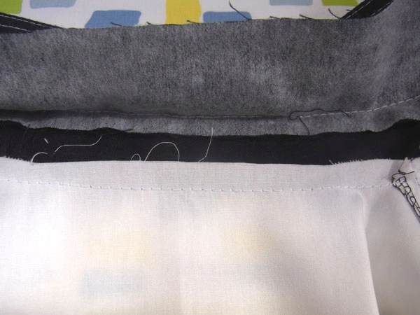 Inside view after sewing collar stand