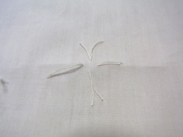 Dart section prepared for sewing