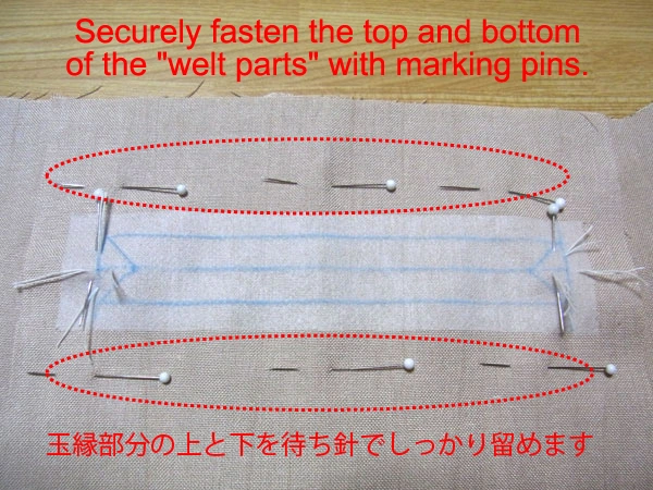 Matching centers of welt and back bodice