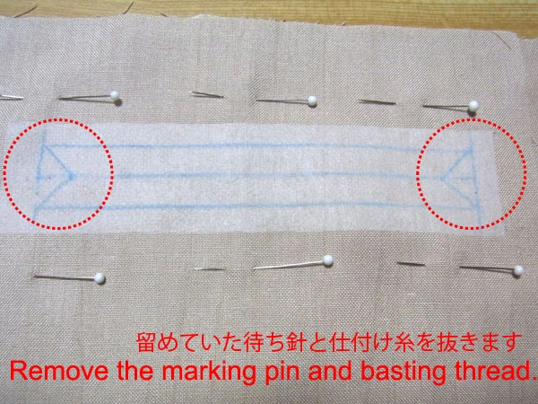 Pinning welt cloth to back bodice