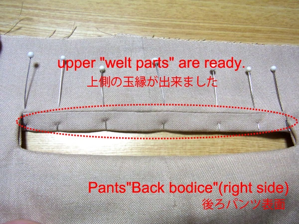 Pinning welt cloth evenly