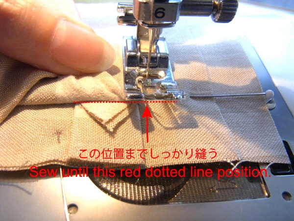 Close-up of sewing welt and facing