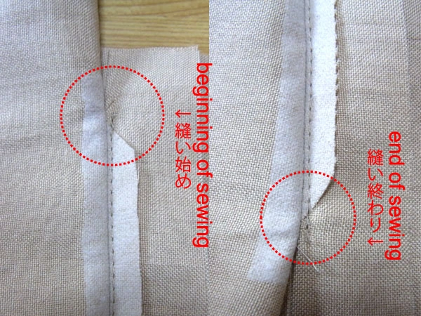 Precise stitching along pocket edge