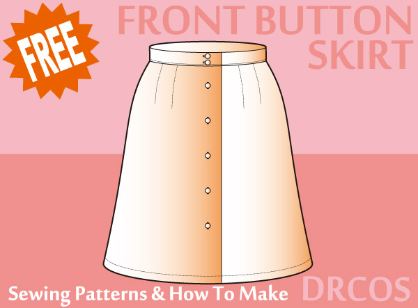 Front button skirt Sewing Patterns
