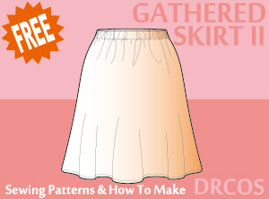 Gathered Skirt 2 Sewing Patterns Cosplay Costumes how to make Free Where to buy
