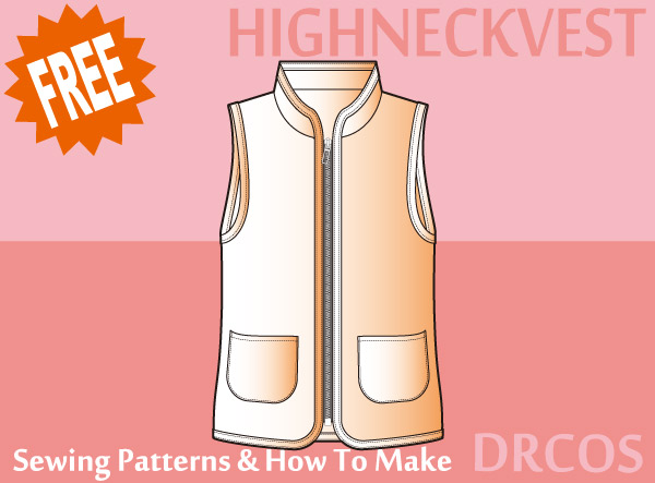 High neck vest sewing patterns & how to make