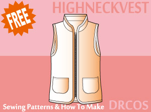 High Neck Vest Sewing Patterns Cosplay Costumes how to make Free Where to buy