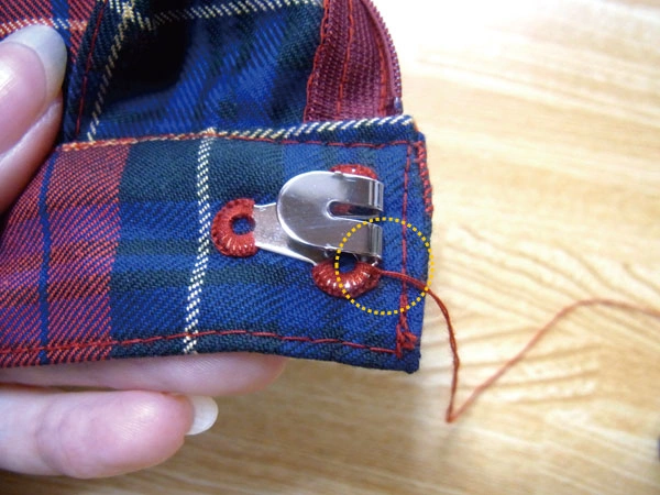 All hook holes sewn