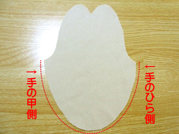 Thumb piece shape showing palm and back differences