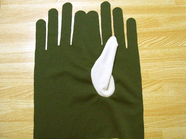 Completed glove thumb attachment