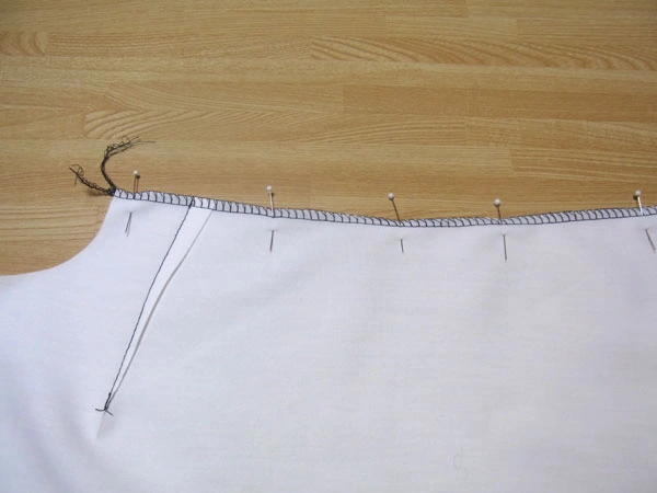 Overlocking the shoulder seam