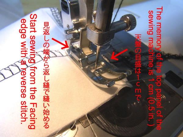Pinning facing fabric before sewing
