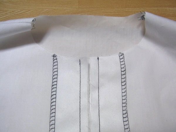 Sewing facing and hem in L-shape
