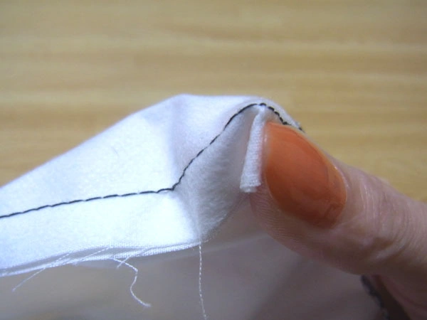 Blouse hem seam allowance folded neatly