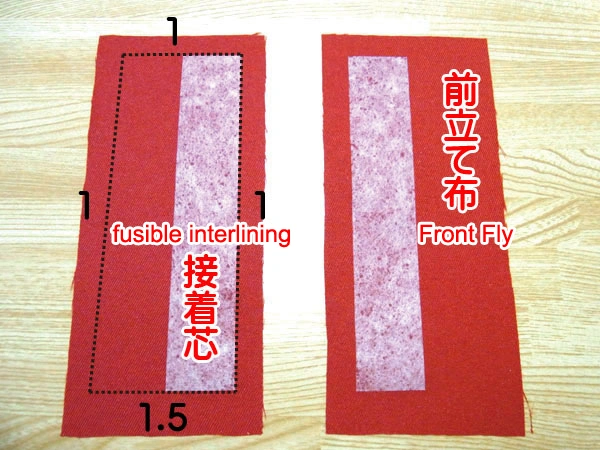 Preparing cloth and fusible interlining for a front opening