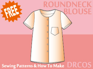 Round Neck Blouse Sewing Patterns Cosplay Costumes how to make Free Where to buy