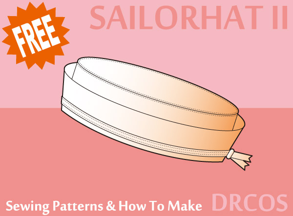 Sailor hat 2 Free sewing patterns & how to make