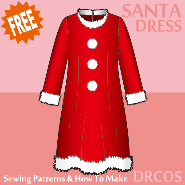 Santa onepiece dress Free sewing patterns & how to make
