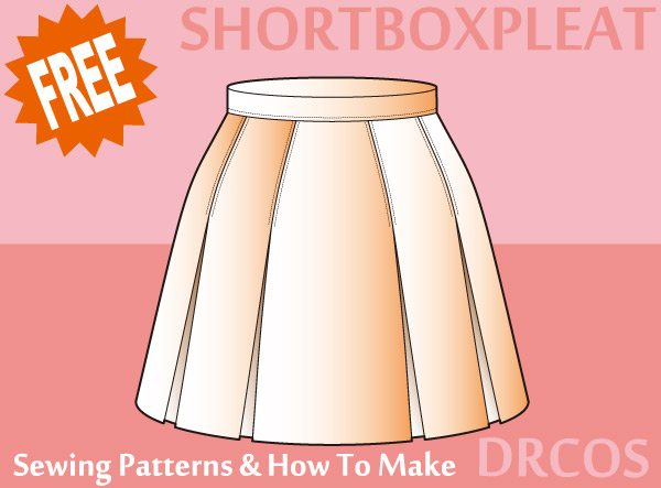 Short box pleat skirt Free sewing patterns & how to make