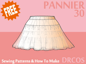 Short Pannier 11.8inch Sewing Patterns Cosplay Costumes how to make Free Where to buy
