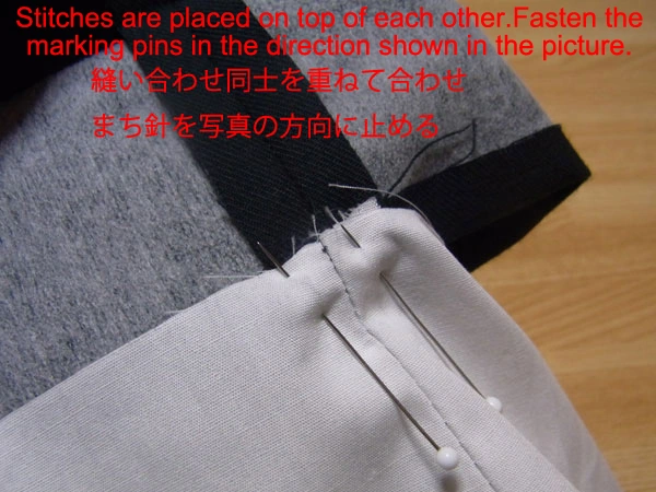 Marking center of sleeve with pins
