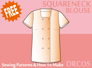 Square Neck Blouse Sewing Patterns Cosplay Costumes how to make Free Where to buy