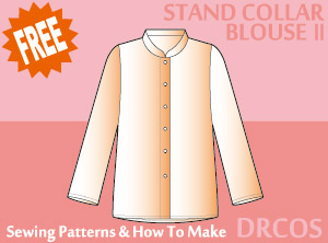 Stand Collar Blouse 2 Sewing Patterns Cosplay Costumes how to make Free Where to buy