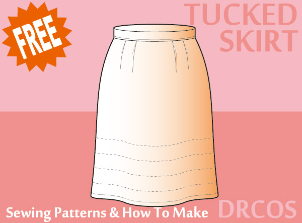 Tucked skirt Free sewing patterns & how to make