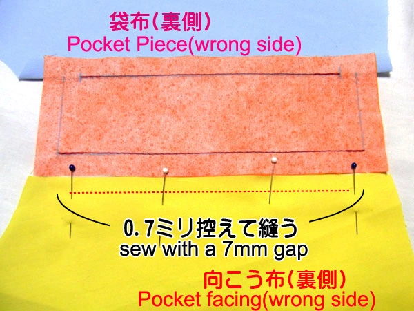 Pinning pocket facing to bodice
